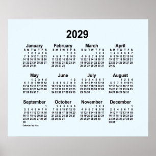 2029 Alice Blue Kalender von Janz Print Poster