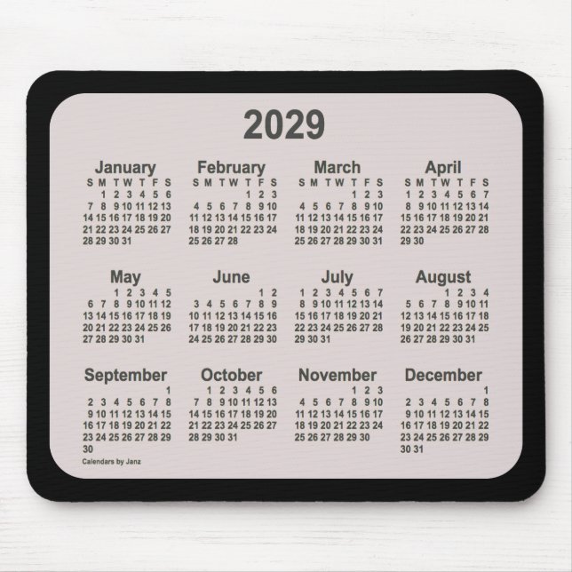 2029 La Boca auf schwarzen Kalender von Janz Two T Mousepad (Vorne)