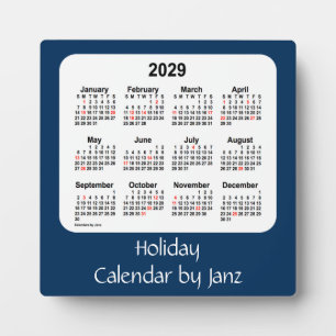 2029 Police Box Blue Holiday Calendar von Janz Fotoplatte