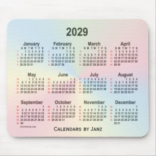 2029 Rainbow Cloud 52 Weeks Calendar by Janz Mousepad