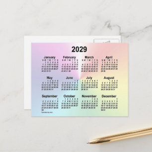2029 Rainbow Cloud Mini-Kalender von Janz Postkarte