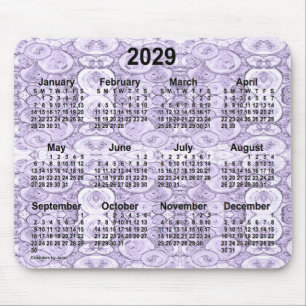 2029 Tiny Bubbles Lila Calendar von Janz Mousepad