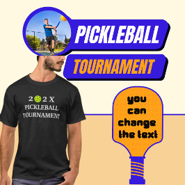 202X Pickleball Turnier Schwarz T-Shirt