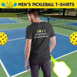 202X Pickleball Turnier zurück Schwarz T-Shirt