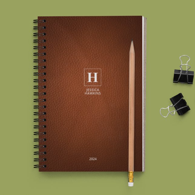 202x wöchentlich braunes Leder Classic Monogramm Planer (Von Creator hochgeladen)