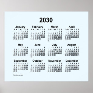 2030 Alice Blue Kalender von Janz Print Poster