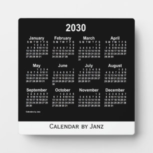 2030 Neon White Desk Kalender von Janz Fotoplatte
