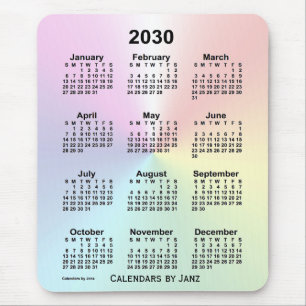2030 Rainbow Cloud Calendar by Janz Mousepad