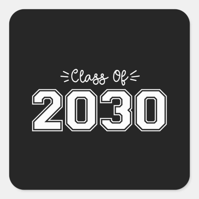 2030 Senioren, Klasse 2030 Abschluss Quadratischer Aufkleber (Vorderseite)