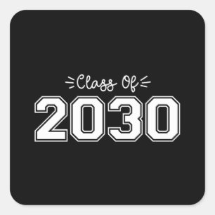 2030 Senioren, Klasse 2030 Abschluss Quadratischer Aufkleber