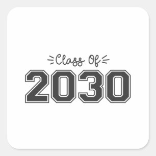 2030 Senioren, Klasse 2030 Abschluss Quadratischer Aufkleber