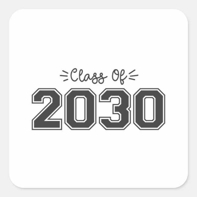 2030 Senioren, Klasse 2030 Abschluss Quadratischer Aufkleber (Vorderseite)