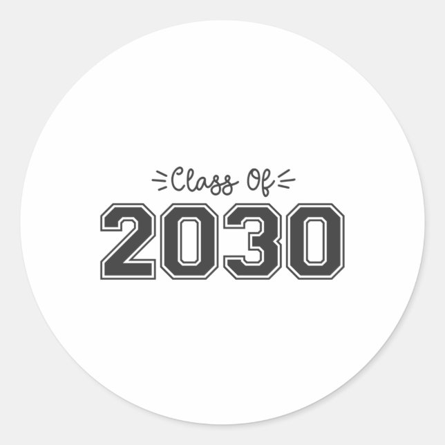 2030 Senioren, Klasse 2030 Abschluss Runder Aufkleber (Vorderseite)