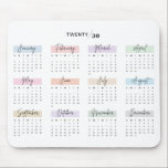 2030 VOLLES JAHR KALENDER PASTEL HANDSCHRIFTLICHE  MOUSEPAD<br><div class="desc">Bleibe und inspiriert mit diesem 2030 Volljahr Kalendermauspad. Jeden Monat wird in sanften Pastelltönen schön hervorgehoben und in einem handgeschriebenen Schriftart im eleganten Skriptstil angezeigt, der dem Arbeitsbereich eine Touch an Eleganz verleiht. Dieses Mauspad eignet sich ideal für eine schnelle Datumsreferenz während der Arbeit und kombiniert Funktionalität mit Stil. Ein...</div>