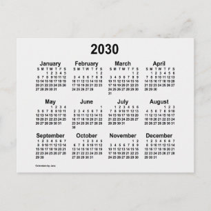 2030 White Smoke Mini Kalender von Janz Postkarte