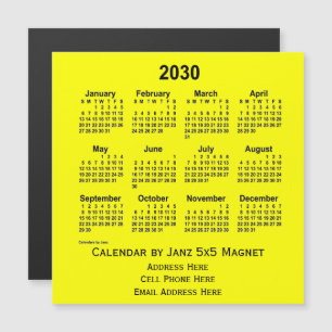2030 Yellow Business Calendar von Janz Magnetkarte