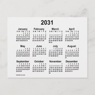 2031 Weißer Rauch Mini-Kalender von Janz Postkarte
