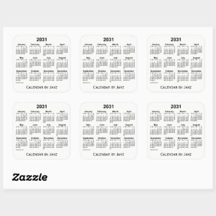 2031 Weißkalender von Janz Square Sticker