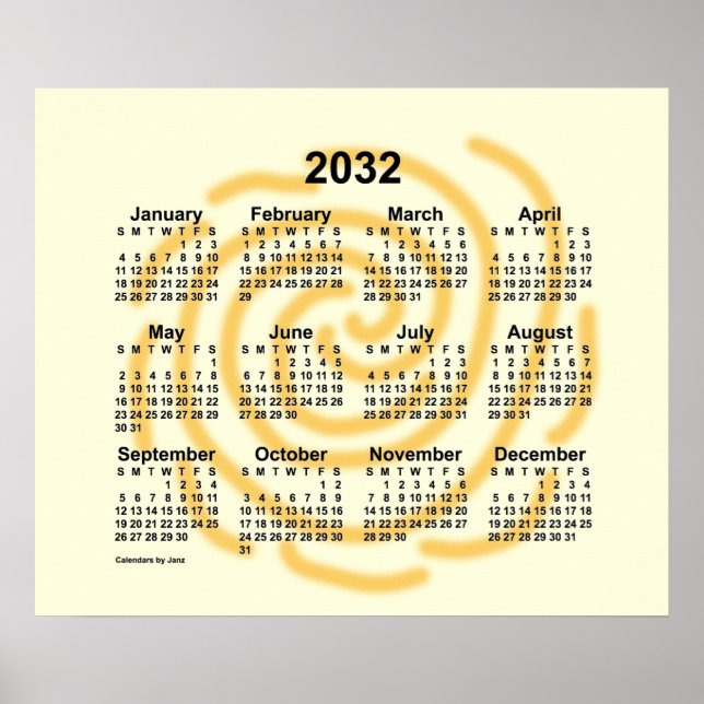 2032 Sunny Days Calendar by Janz Poster (Vorne)