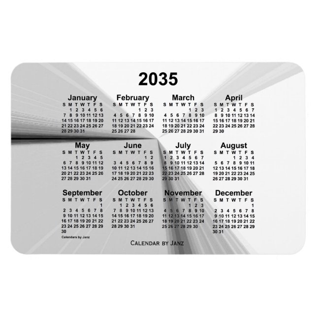 2035 Raucherkalender von Janz 4x6 Magnet (Horizontal)