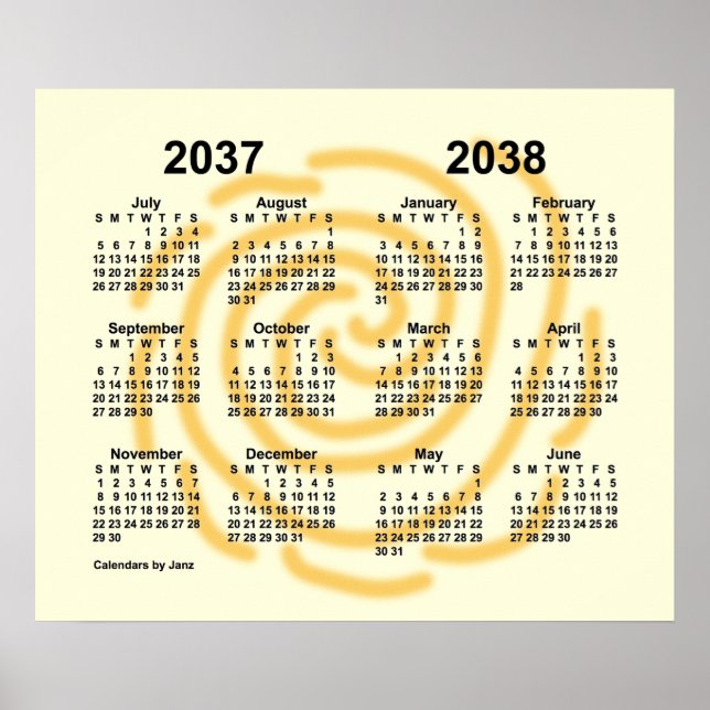 2037-2038 Sonnentage Schuljahr von Janz Poster (Vorne)