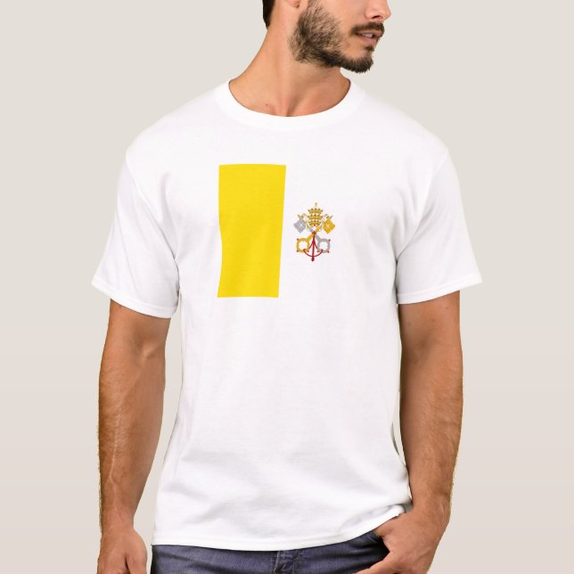 2048px-Flag_of_the_Vatican_City.svg, Stato enges T-Shirt (Vorderseite)