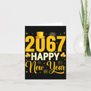 2067 Frohes Neues Jahr Retro Lustig 67 Sechs Siebe Karte