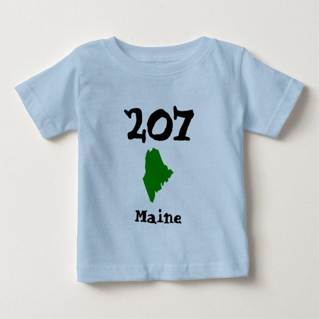 207, Area Code of Maine (Cape Elizabeth, Bangor) Baby T-shirt (Vorderseite)