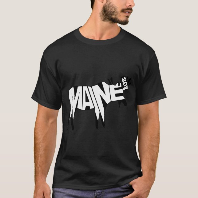 207 Elch-Typografie T-Shirt (Vorderseite)