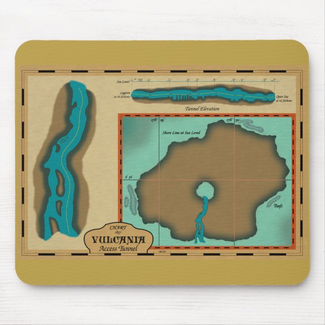 20.000 Ligen Vulcania Tunnel Map Mouse Pad Mousepad (Vorne)