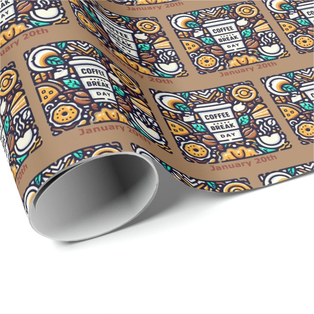 20.01. - Kaffeepause Geschenkpapier (Rolleneckpunkt)