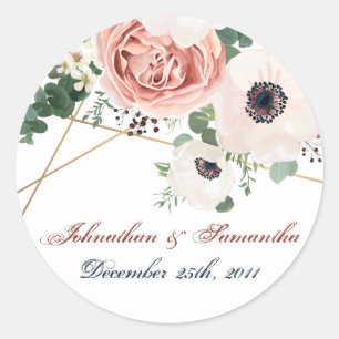 20 - 1.5" Bevorzugen Stickers Geometric Garden Ros