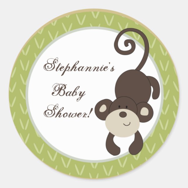 20 - 1.5" Bevorzugen Stickers Monkey Time Zoo Tier (Vorderseite)