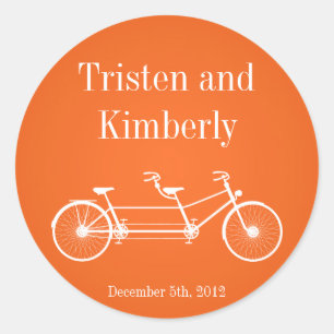 20 - 1.5" Bevorzugen Stickers Orange Doppelrad