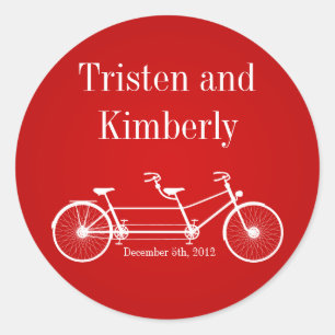 20 - 1.5" Bevorzugen Stickers Red Double Bike