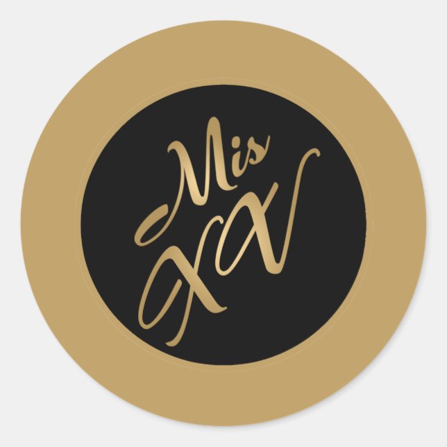 20 - 1.5" Bevorzugung Stickers Mis XV Gold (Vorderseite)