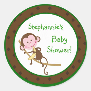 20 - 1,5" Bevorzugungs-Aufkleber MonkeySwing Runder Aufkleber