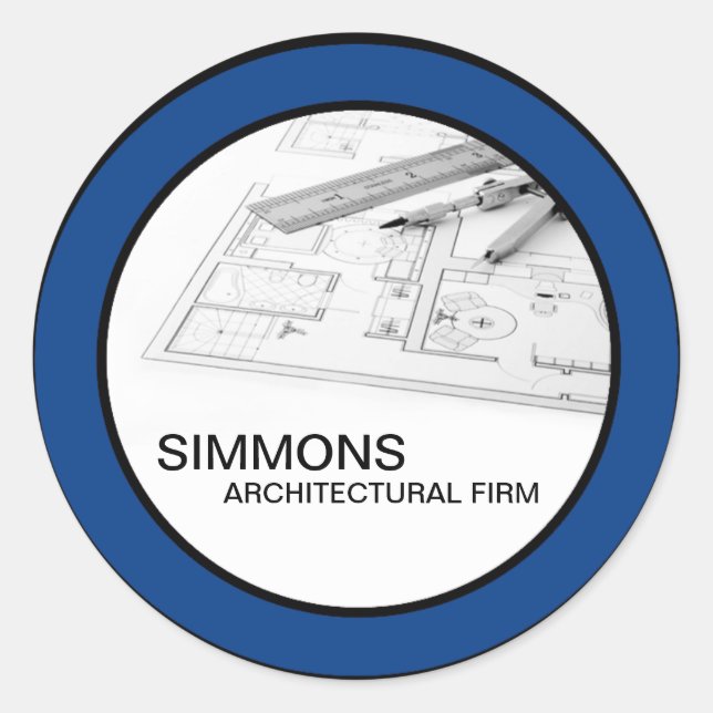 20 - 1,5" Blue Architectural Business Stickers (Vorderseite)