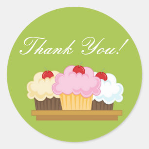 20 - 1,5" Boulangerie Brunette Bake Stickers Merci