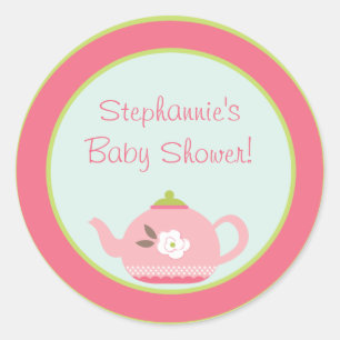 20 - 1,5" Favor Sticker Tea Party Rosa Pastell