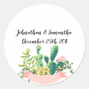 20 - 1.5" Gefallen Stickers Bohemisch Cactus Succu