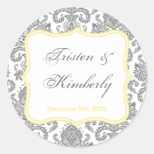 20 - 1,5" Gefallen Stickers Grau Gelb Damasklaste  (Vorderseite)