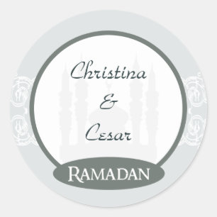 20 - 1.5" Gefallen Stickers Soft Blue Islamic Rama