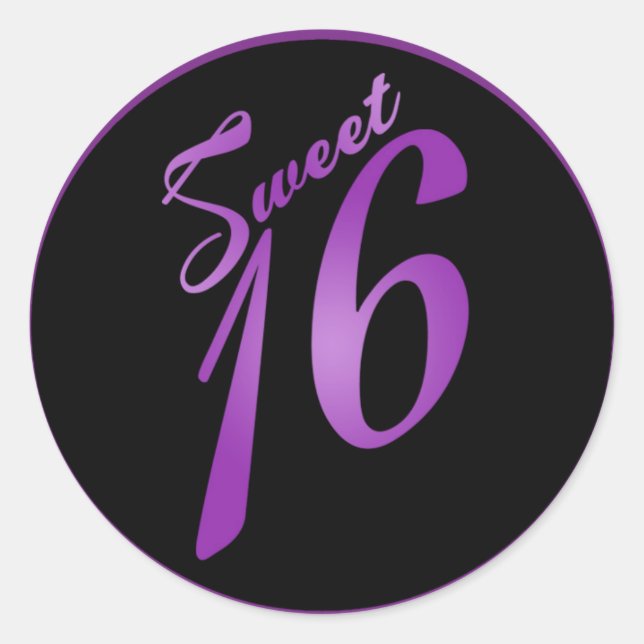 20 - 1.5" Gefallen Stickers Sweet 16 Lila Lilac (Vorderseite)