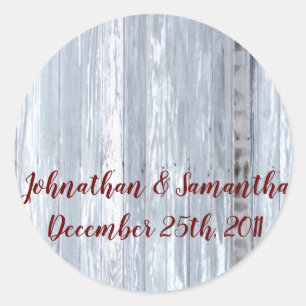 20 - 1.5" Gefallen Stickers White Wash Wood Barn D