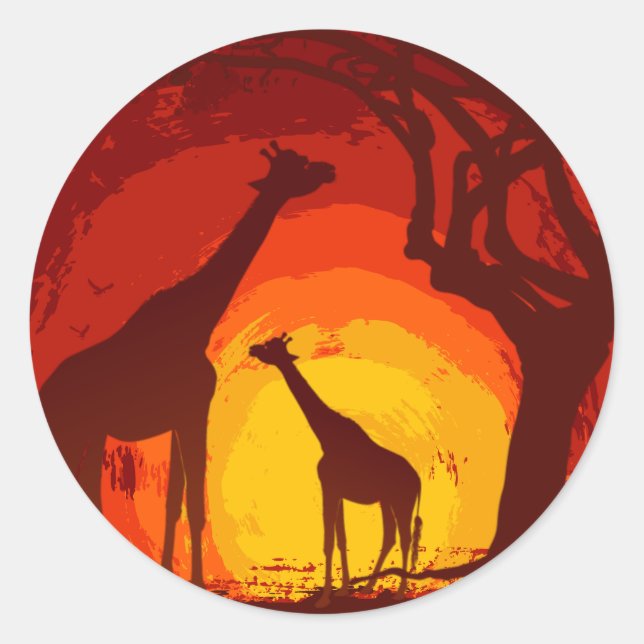 20 - 1.5 Umschlag Aufkleber African Safari Giraffe (Vorderseite)