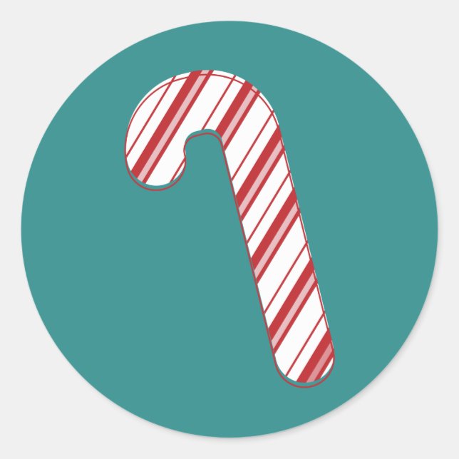 20 - 1,5" Umschlag Aufkleber Candy Cane Streifen a (Vorderseite)