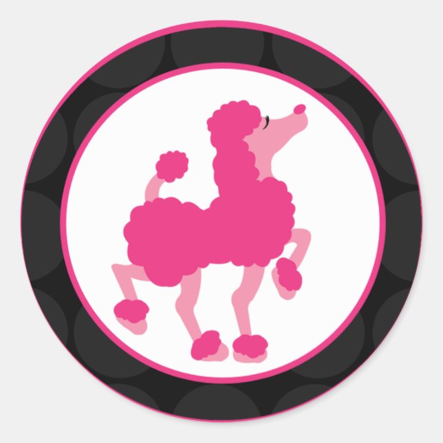 20 - 1,5" Umschlag Aufkleber Französisch Pink Pood (Vorderseite)