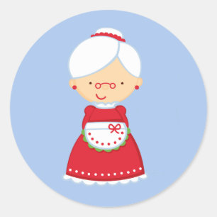 20 - 1,5" Umschlag Aufkleber Frau Santa Clause