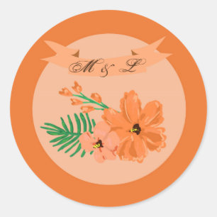 20 - 1,5 Umschlag Aufkleber Frühjahr Hibisken Blum